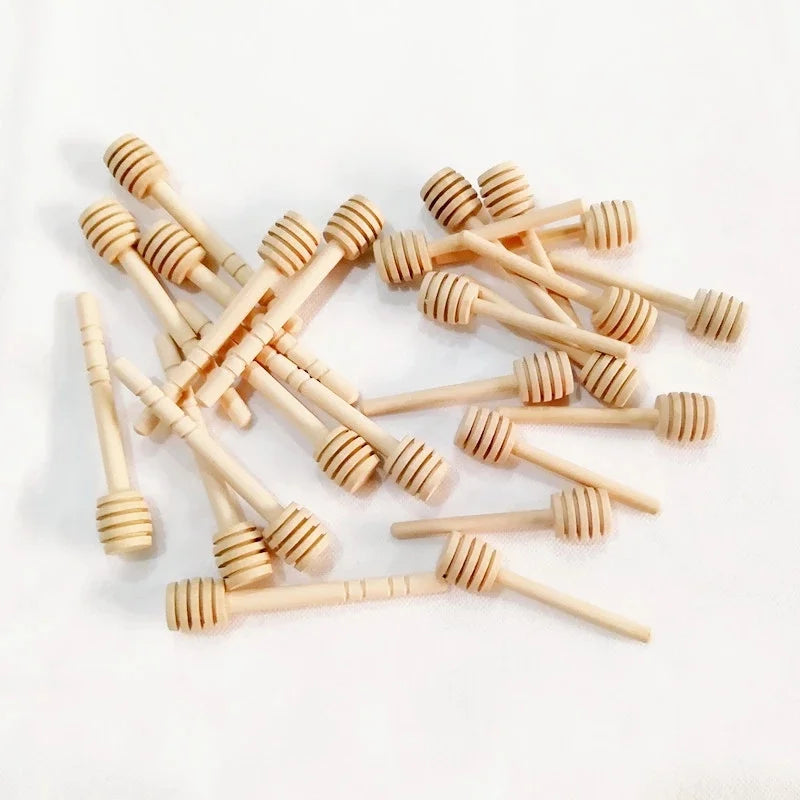 10/50/100pcs Practical Honey Mixing Stick Jar Spoon Long Handle Wood Honey Stir Bar Supplies Coffee Milk Tea Kitchen Tool 70%