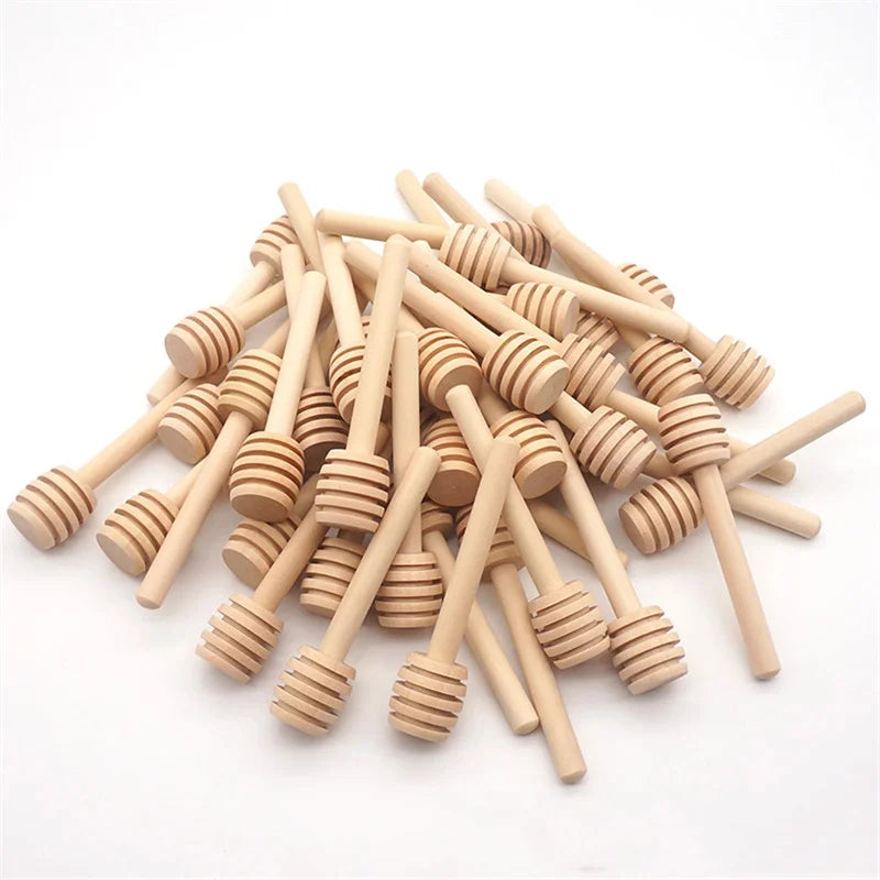 10/50/100pcs Practical Honey Mixing Stick Jar Spoon Long Handle Wood Honey Stir Bar Supplies Coffee Milk Tea Kitchen Tool 70%