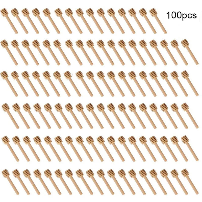 10/50/100pcs Practical Honey Mixing Stick Jar Spoon Long Handle Wood Honey Stir Bar Supplies Coffee Milk Tea Kitchen Tool 70%