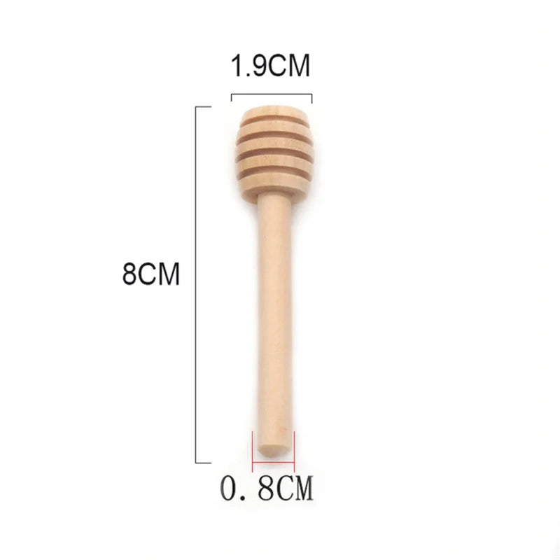 8/10/16Cm Honey Stir Bar Mixing Handle Jar Spoon Practical 100Pc Wood Dipper Honey Long Stick Supplies Honey Kitchen Tools