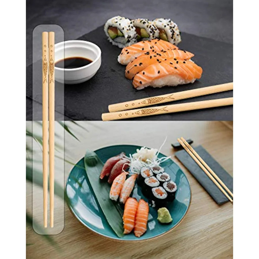 5 pairs of bamboo chopsticks can be reused classic healthy highquality natural bamboo chopsticks can be washed in the dishwashe