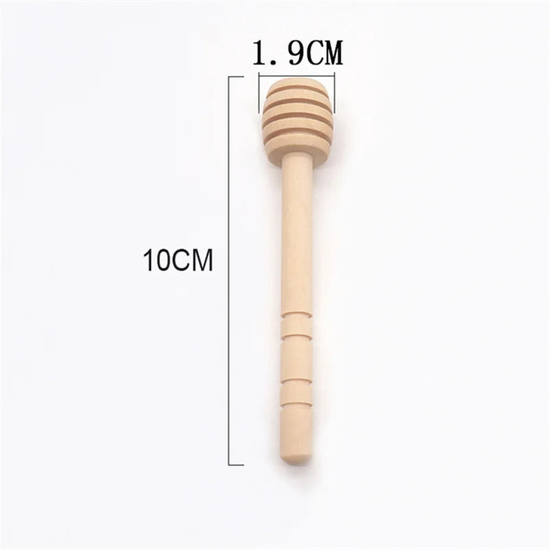 8/10/16Cm Honey Stir Bar Mixing Handle Jar Spoon Practical 100Pc Wood Dipper Honey Long Stick Supplies Honey Kitchen Tools