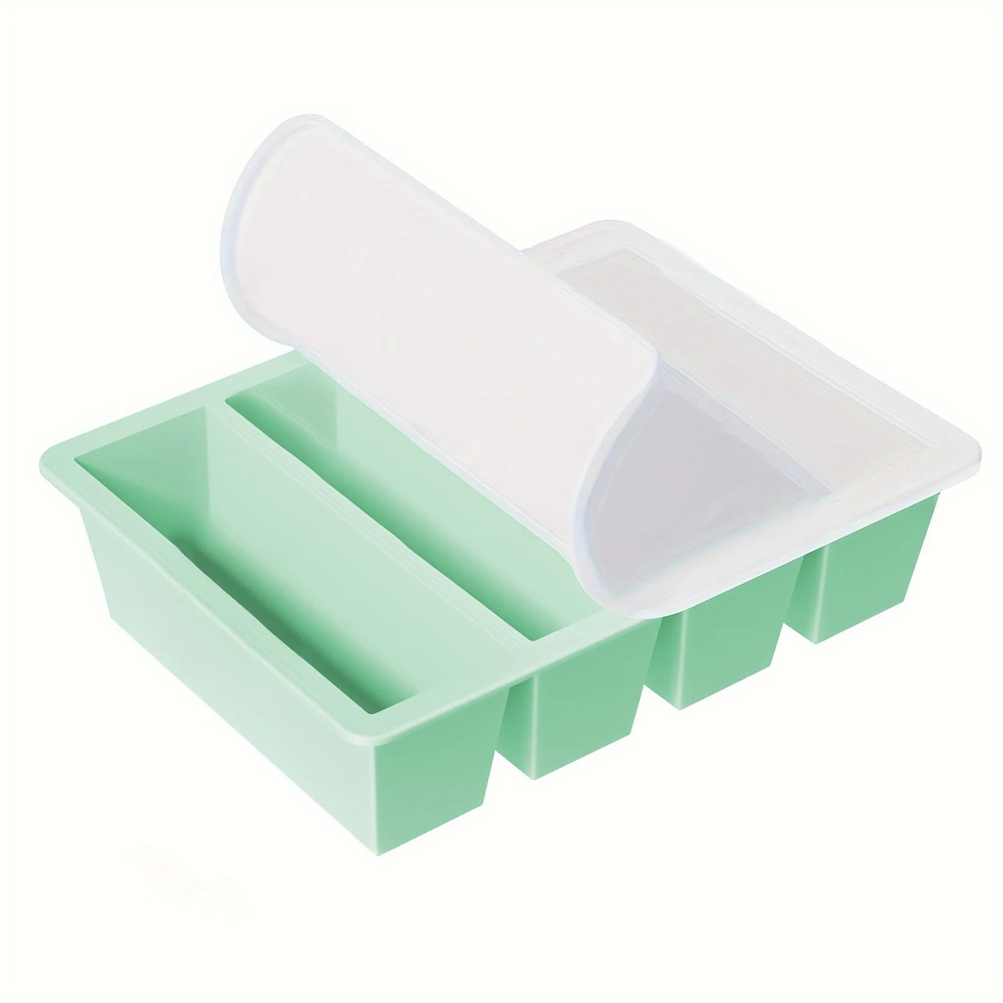 1/4pcs Large Rectangular Ice Cube Mold Set with Lid Stackable Freezer Trays for Bottles Beverages Long Cubes Mould Kitchen Items