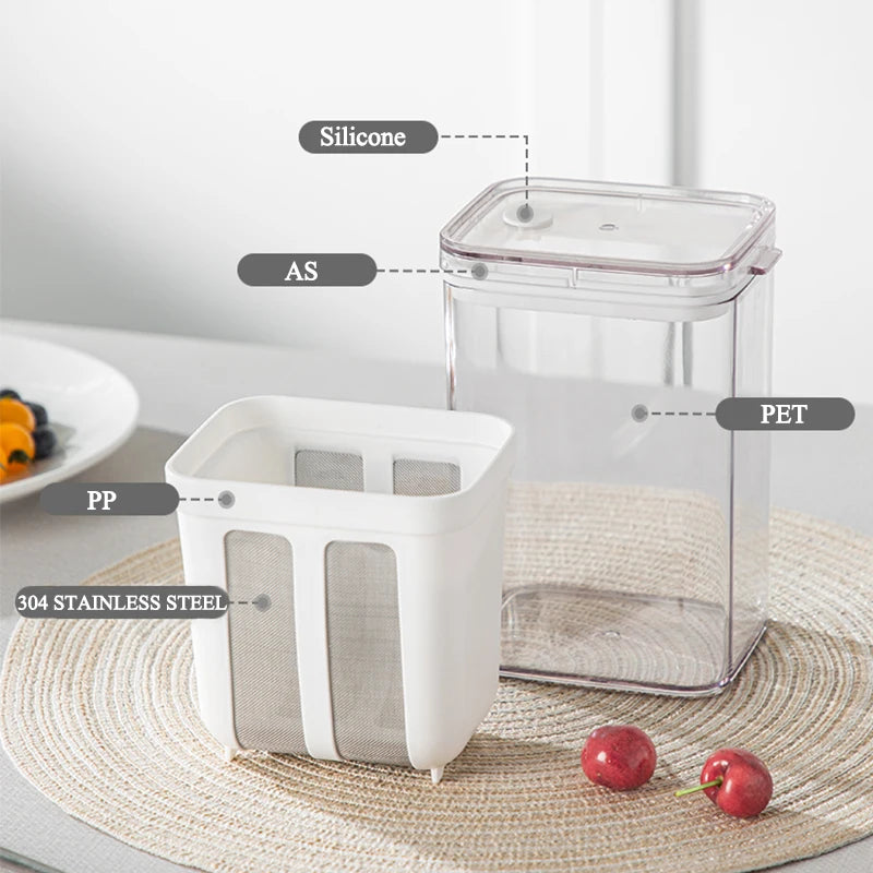 1800ml Yogurt Filter Greek Yogurt Strainer Food Strainer Storage Container Whey Separation Cheese Tools Kitchen Supplies