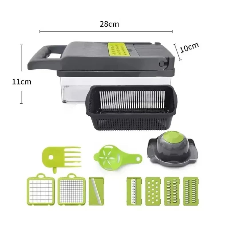 16 in 1 Multifunctional Vegetable Chopper Onion Chopper Handle Food Grate Food Chopper Kitchen tools Vegetable Slicer Dicer Cut