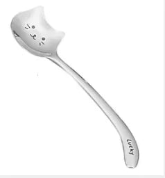 1pcs Cute Cat Dessert Spoon 304 Stainless Steel Teaspoon For Coffee Ice Cream Laser Engraving Long Handle Flatware GiftTableware