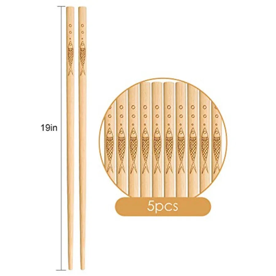 5 pairs of bamboo chopsticks can be reused classic healthy highquality natural bamboo chopsticks can be washed in the dishwashe