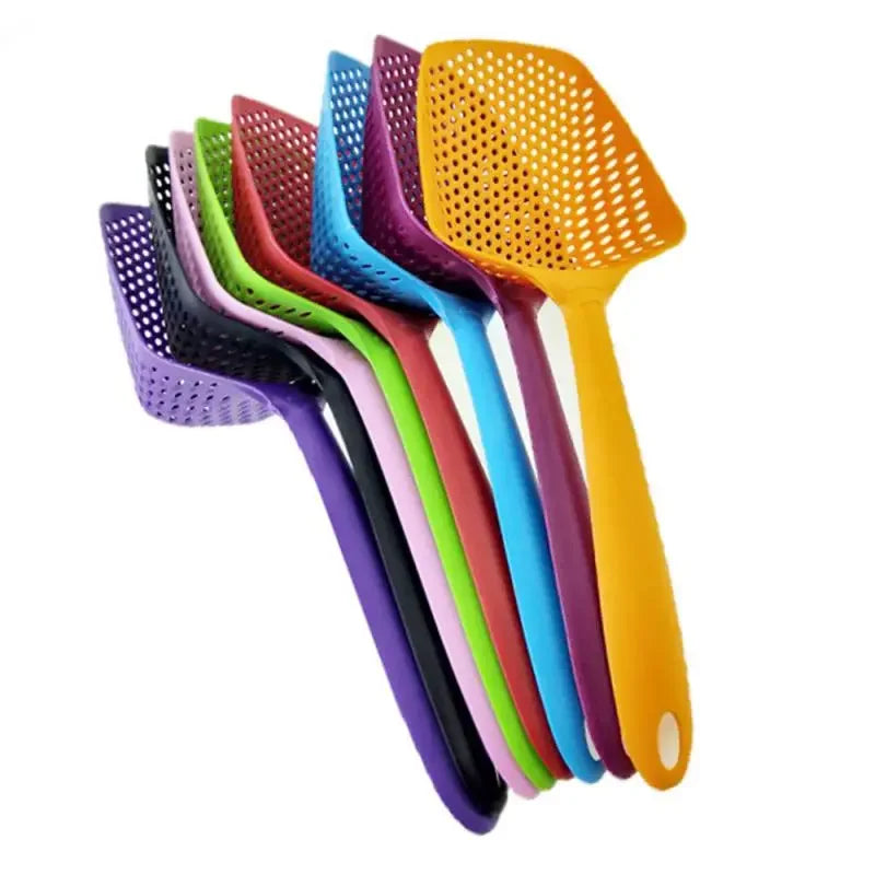 Kitchen Spoon Filter Cooking Shovel Strainer Scoop Plastic Spoon Plastic Strainer Scoop Colander Leaking Shovel Accessories