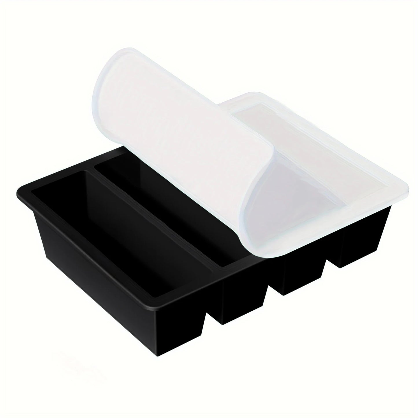 1/4pcs Large Rectangular Ice Cube Mold Set with Lid Stackable Freezer Trays for Bottles Beverages Long Cubes Mould Kitchen Items