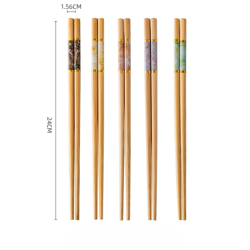 New Bamboo Chopsticks Natural Bamboo Anti-mold Anti-slip High Temperature Resistant Premium Chopsticks Set Chinese Kitchen