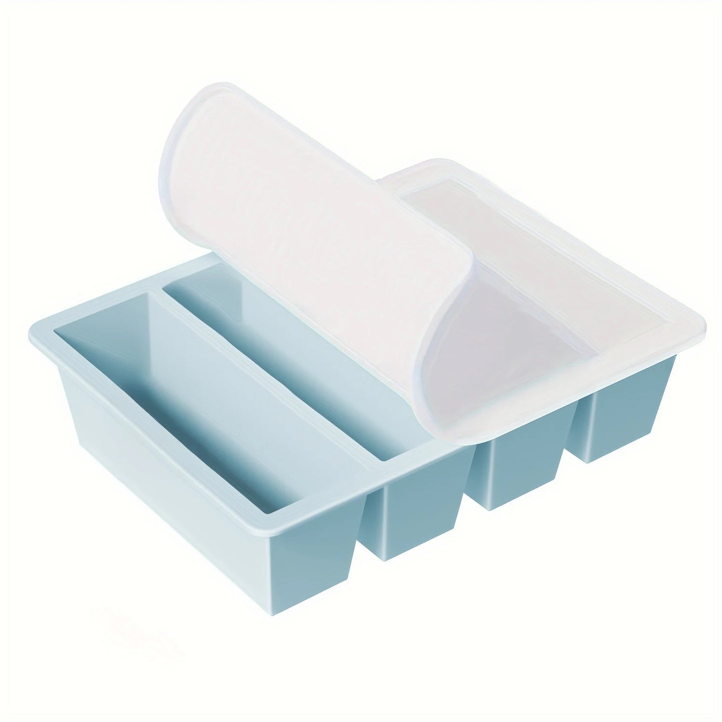 1/4pcs Large Rectangular Ice Cube Mold Set with Lid Stackable Freezer Trays for Bottles Beverages Long Cubes Mould Kitchen Items