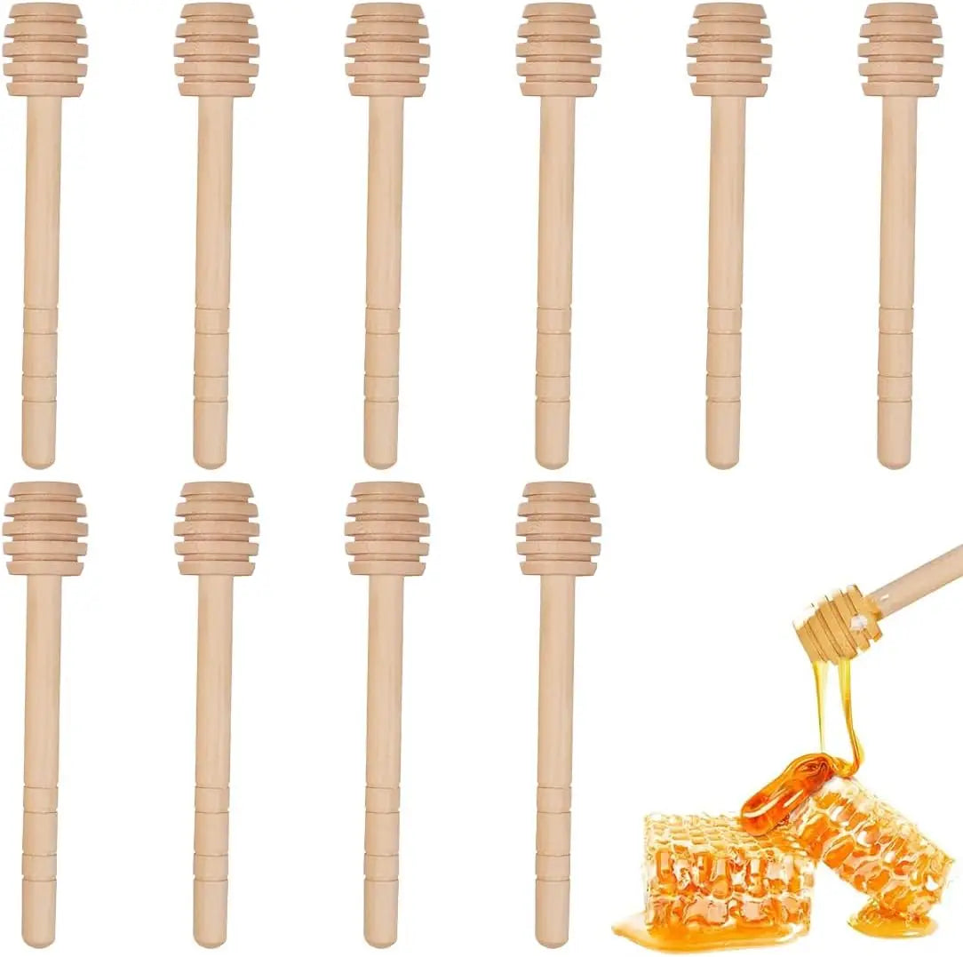 8/10/16Cm Honey Stir Bar Mixing Handle Jar Spoon Practical 100Pc Wood Dipper Honey Long Stick Supplies Honey Kitchen Tools