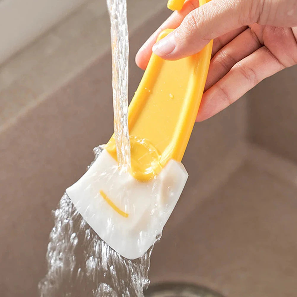 Cleaning Silicone Spatula Kitchen Scraper Soft Blade Scraper Brush Dirty Pan Pot Dishes Cleaner Tools Silicone Kitchen Utensils