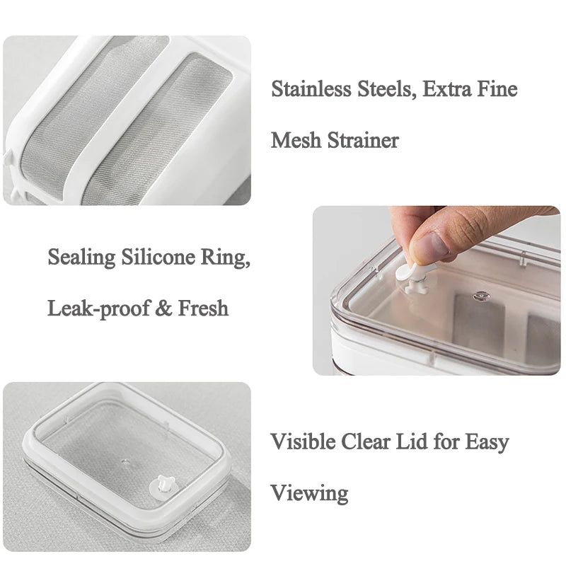 1800ml Yogurt Filter Greek Yogurt Strainer Food Strainer Storage Container Whey Separation Cheese Tools Kitchen Supplies