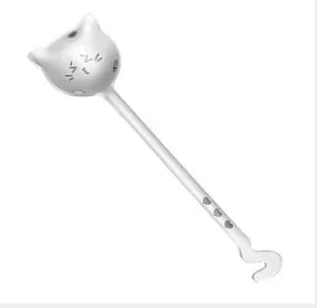 1pcs Cute Cat Dessert Spoon 304 Stainless Steel Teaspoon For Coffee Ice Cream Laser Engraving Long Handle Flatware GiftTableware