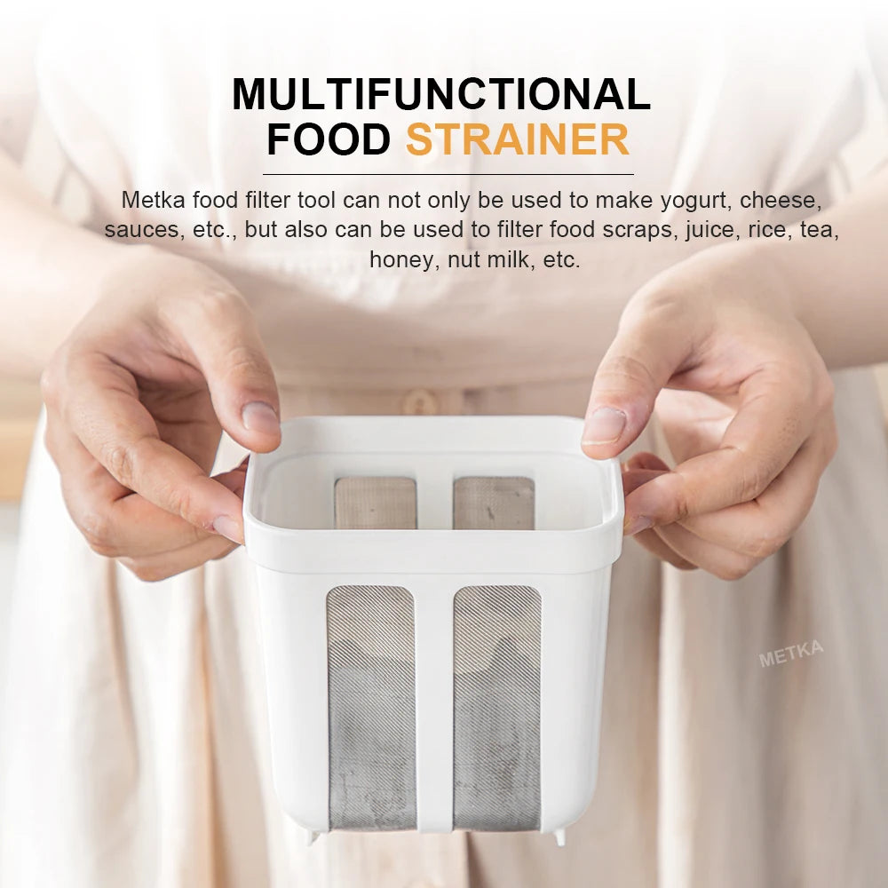 1800ml Yogurt Filter Greek Yogurt Strainer Food Strainer Storage Container Whey Separation Cheese Tools Kitchen Supplies