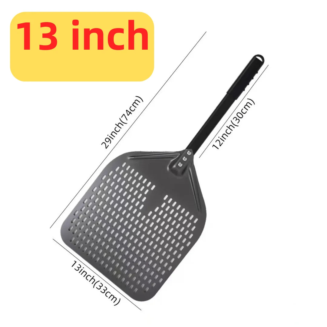 10 12 13 14 16 Inch Big Pizza Perforated Shovel Paddle Short Handle for Oven Turning Peel Kitchen Tools Nonstick Pizza  Baking