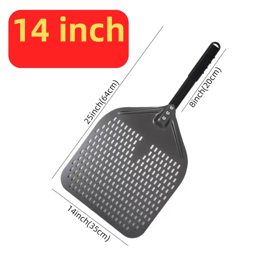10 12 13 14 16 Inch Big Pizza Perforated Shovel Paddle Short Handle for Oven Turning Peel Kitchen Tools Nonstick Pizza  Baking