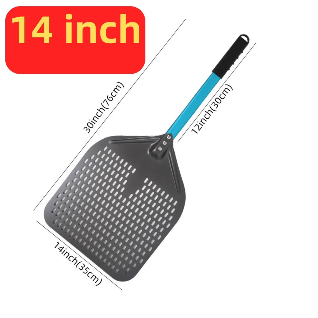 10 12 13 14 16 Inch Big Pizza Perforated Shovel Paddle Short Handle for Oven Turning Peel Kitchen Tools Nonstick Pizza  Baking