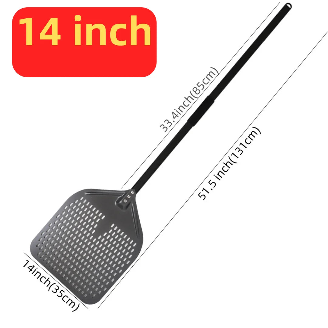 10 12 13 14 16 Inch Big Pizza Perforated Shovel Paddle Short Handle for Oven Turning Peel Kitchen Tools Nonstick Pizza  Baking