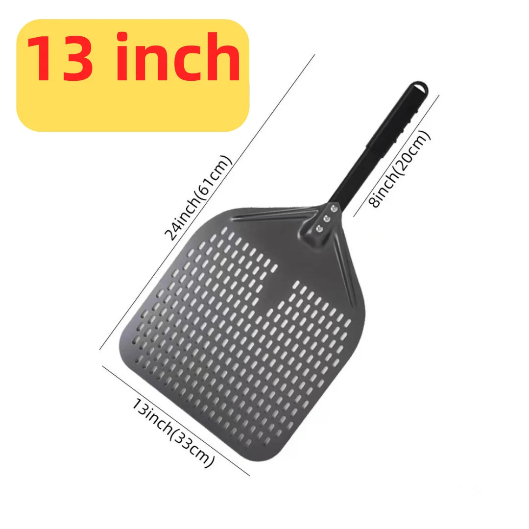 10 12 13 14 16 Inch Big Pizza Perforated Shovel Paddle Short Handle for Oven Turning Peel Kitchen Tools Nonstick Pizza  Baking