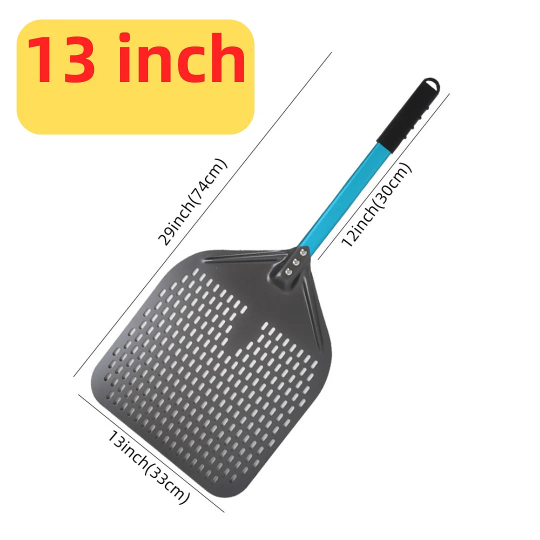 10 12 13 14 16 Inch Big Pizza Perforated Shovel Paddle Short Handle for Oven Turning Peel Kitchen Tools Nonstick Pizza  Baking