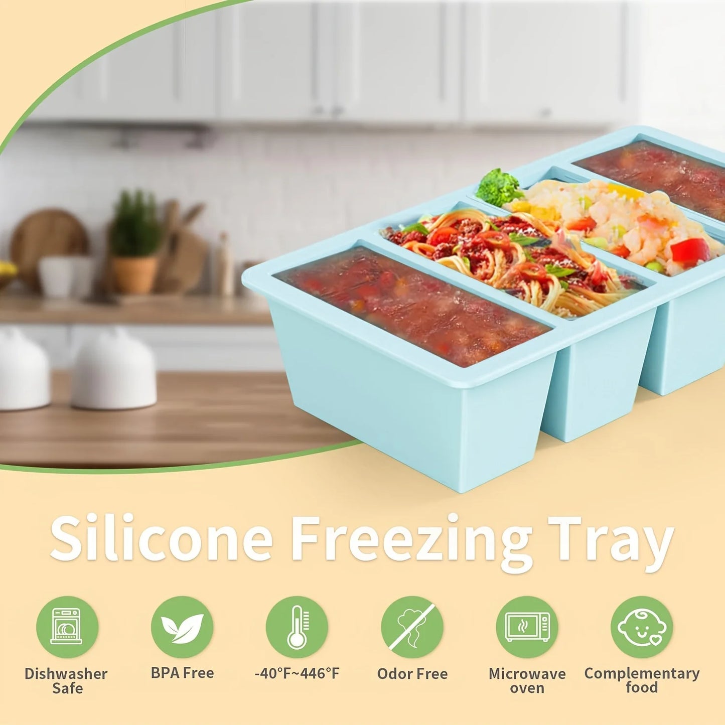 1/4pcs Large Rectangular Ice Cube Mold Set with Lid Stackable Freezer Trays for Bottles Beverages Long Cubes Mould Kitchen Items