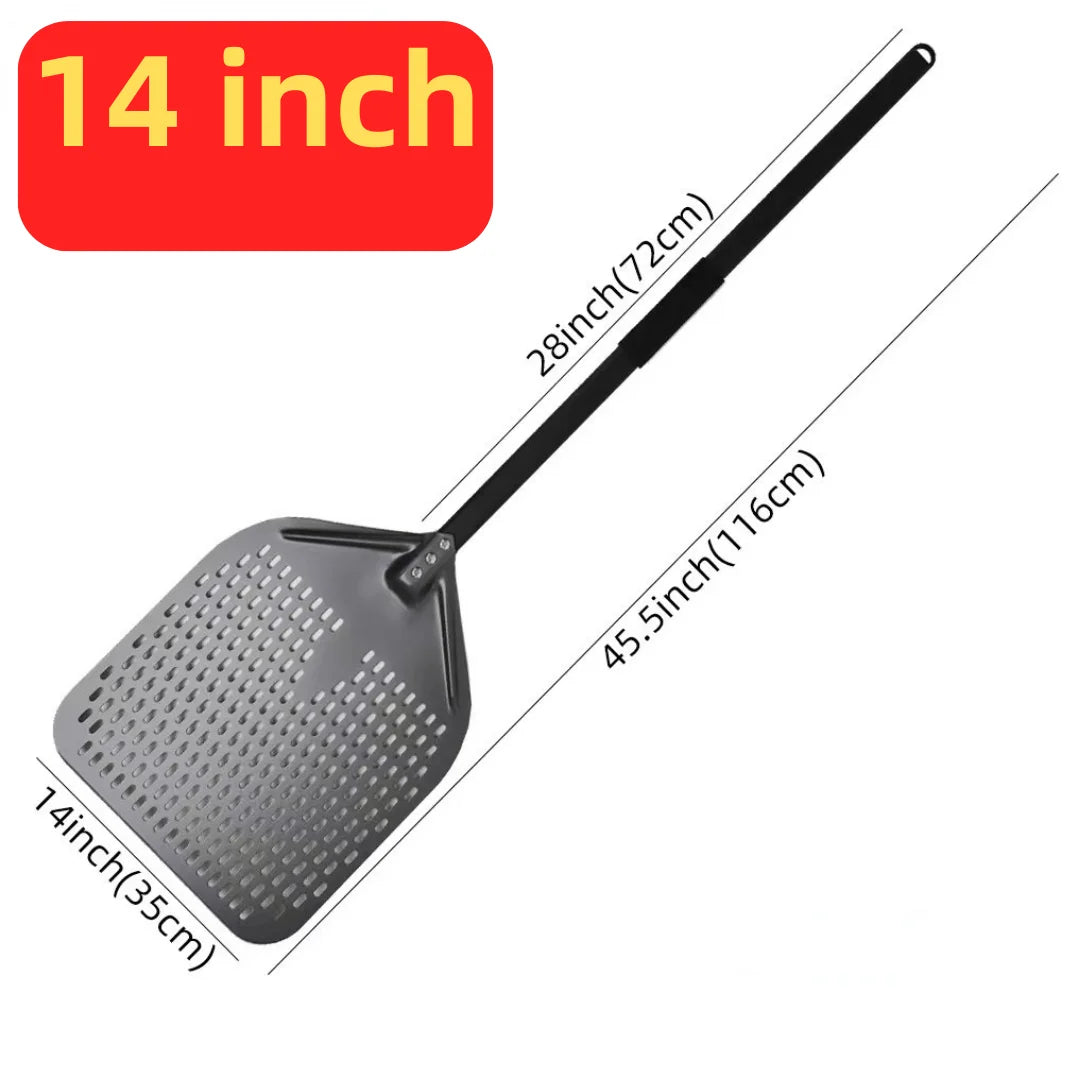 10 12 13 14 16 Inch Big Pizza Perforated Shovel Paddle Short Handle for Oven Turning Peel Kitchen Tools Nonstick Pizza  Baking