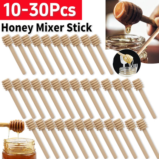 1-30PCS Honey Stirrers Honey Sticks Small Honey Spoon Sticks Long Handle Honey Spoon Dispense Drizzle Honey for Honey